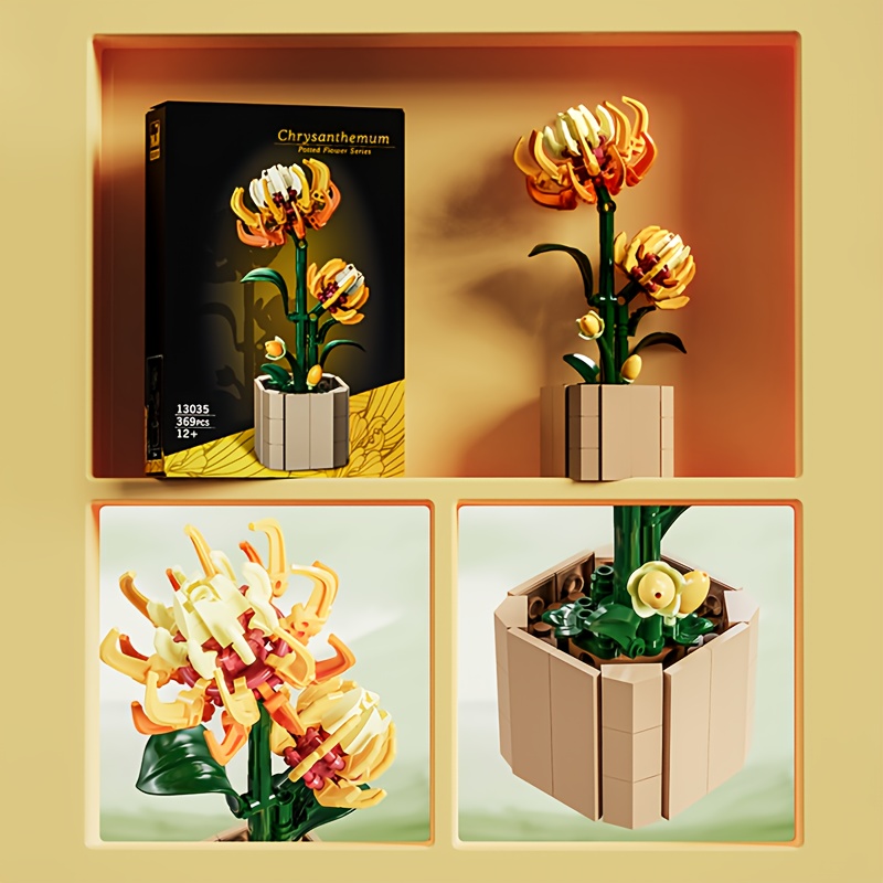 flower potted building blocks vase featuring orchids - Temu Belgium