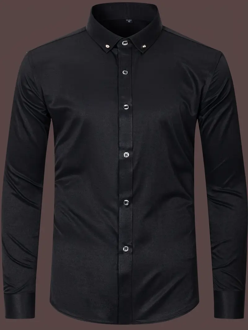 set two mens fitted dress shirts featuring a button collar - Temu set two mens fitted dress shirts featuring a button collar - Temu