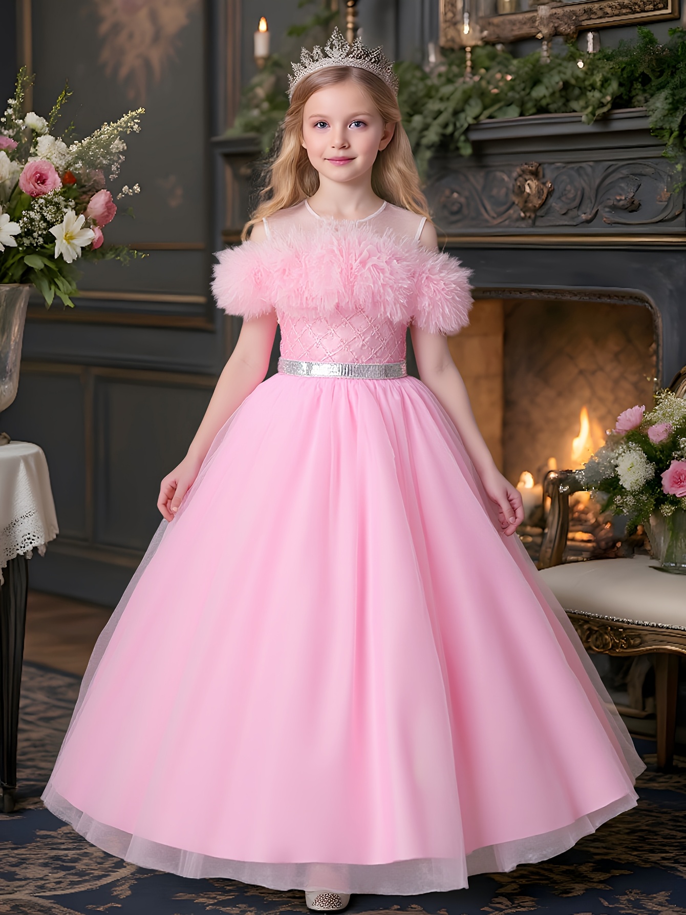 temu birthday dress Temu Girls Princess Dress Formal Dress For Christmas Evening Party Birthday Dress - Clothing, Shoes & Jewelry