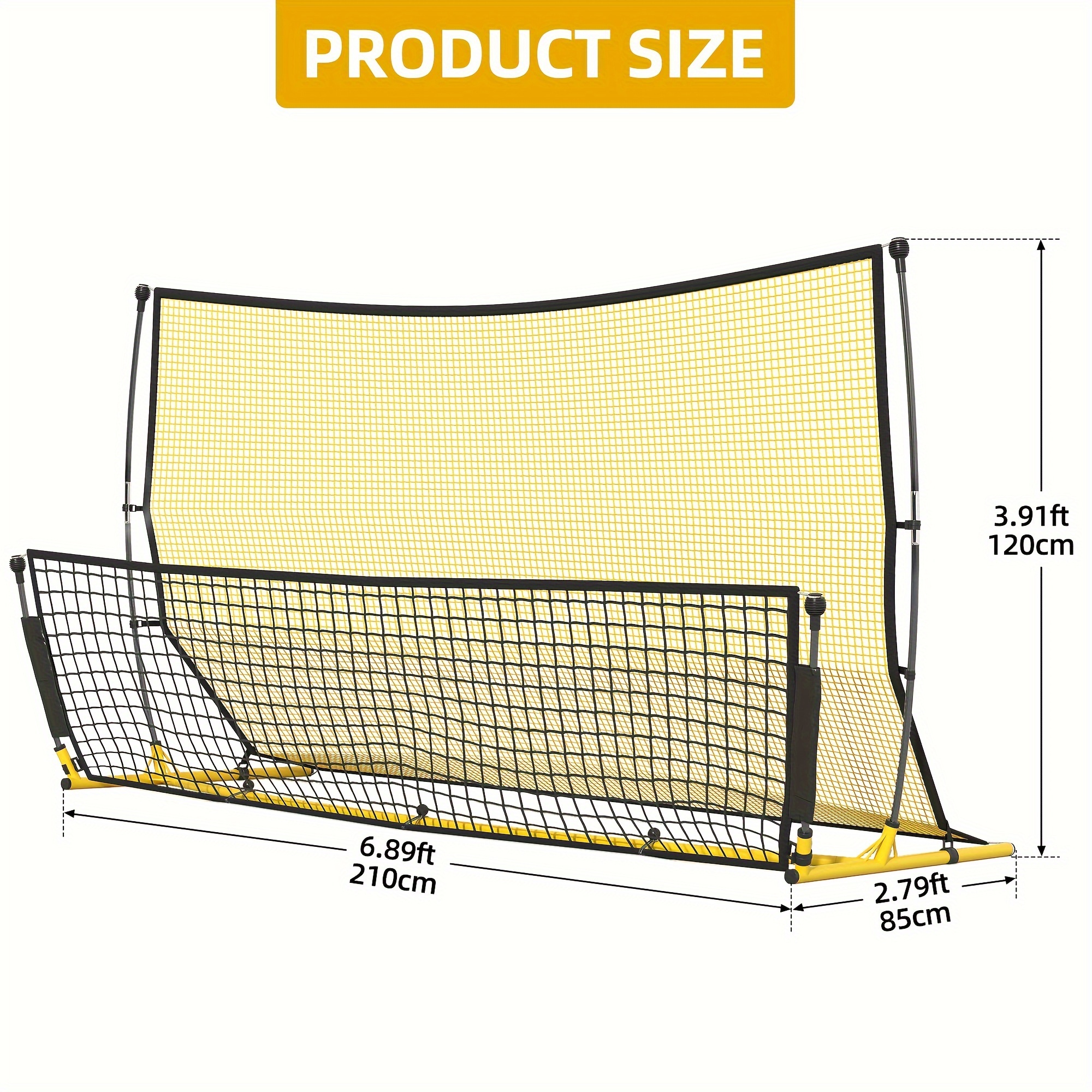 

Naturehavenshop Rebounder, 2 In 1 Soccer Training Net, 7x4ft Bounce Back Net- For Passing And Shooting Drills, Including Portable Carry Bag And Stakes