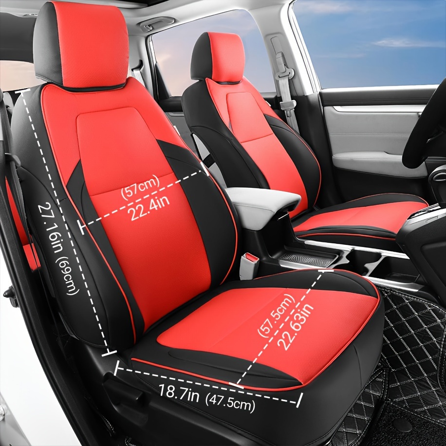 Leather Car Seat Covers Fit Honda CRV, Waterproof Leather Seat Covers  for Honda CRV 2017 2018 2019 2020 2021 2022 (Full Set, Black&Red