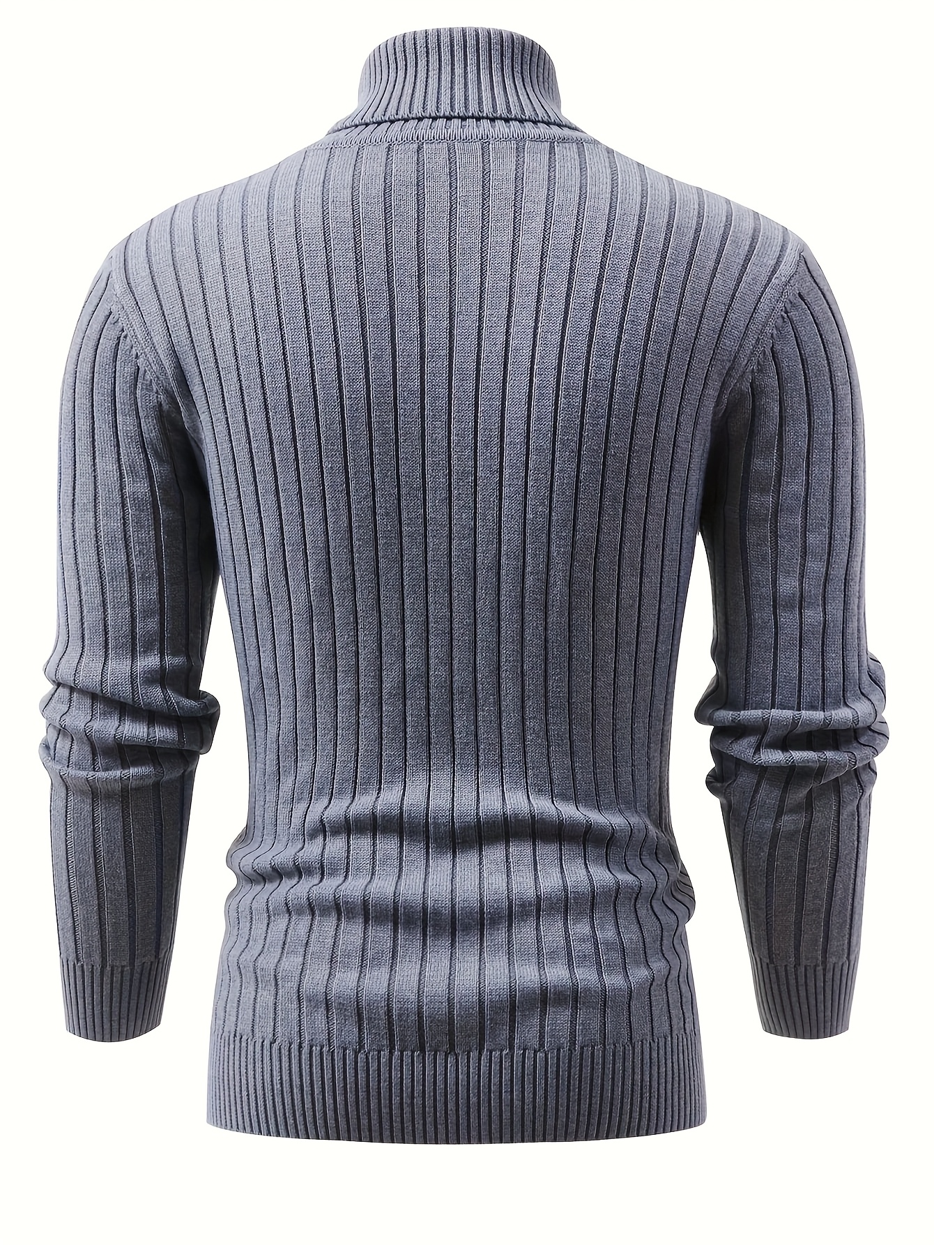 Men'S New Color-Blocked High-Neck Long-Sleeve Retro College-Style Knitted Base Layer for Casual Autumn And Winter - Image 5