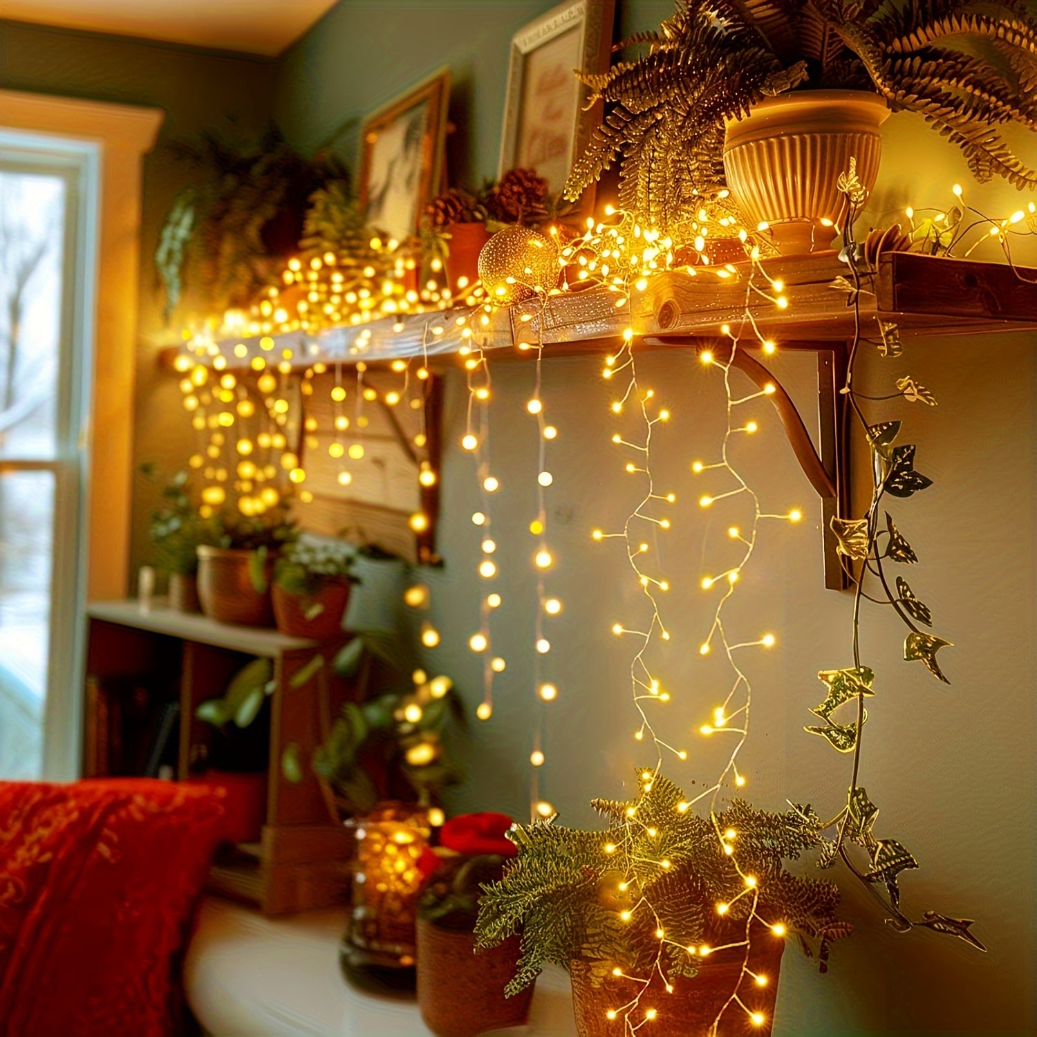 1pc USB-Powered Fairy LED String Lights with Remote - 8 Lighting Modes, Timer, Warm White & Multicolor Options - Perfect for Christmas Tree, Bedroom, Ceiling, Garland, Window, Wedding Decorations, Indoor/Outdoor Use