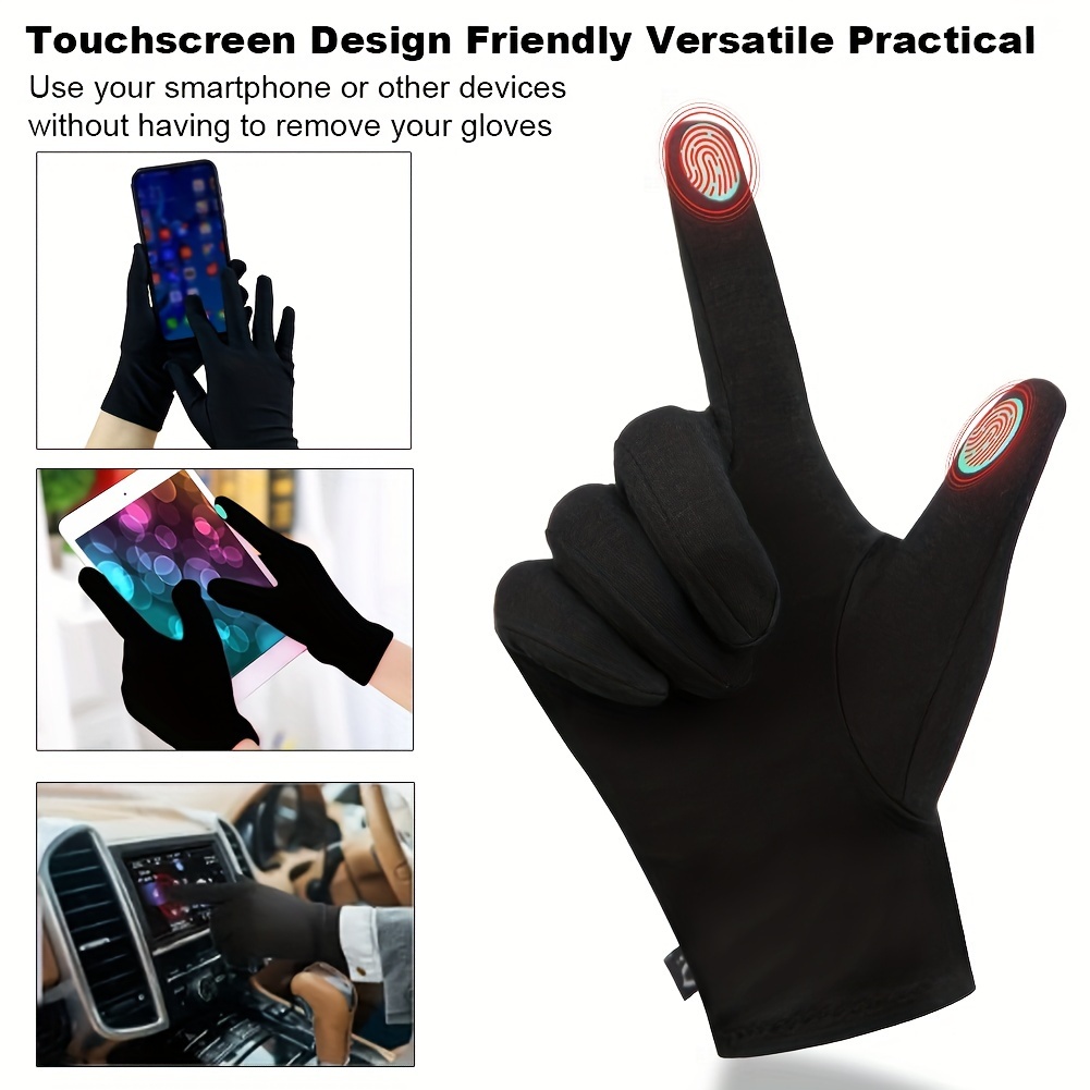 3 Pairs UV Sun Protection Gloves Full Finger Touchscreen Sun Gloves Non  Slip Sunscreen Gloves Hiking Gloves Women Summer Cycling Gloves for Golf