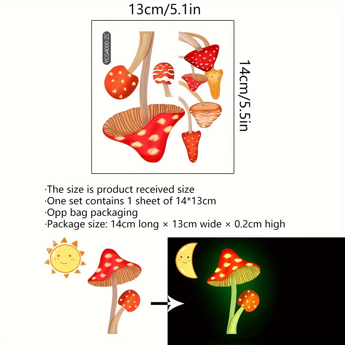 A Colorful Mushroom Wall Sticker Switch That In The Dark, Perfect For Decorating A Room With Self-adhesive Wall Art Ycg4000-zc