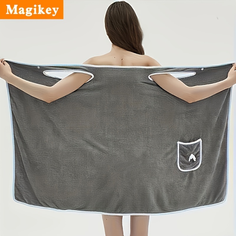 

Large Fleece Bath Towel With Pocket - Absorbent & Quick-dry, Lightweight & For Beach, Home, And Bathroom Use, Gift For Halloween, Thanksgiving, Christmas, Quickdry Towel | Design Towel | Towel Fabric