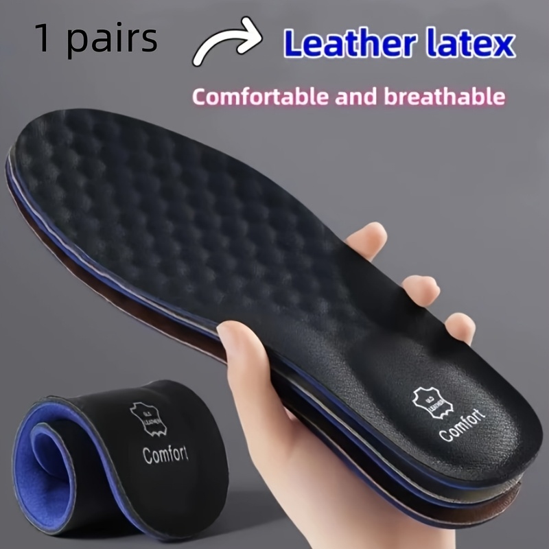 Image of Shoe Insoles For Men, Breathable Shock Absorption Inserts, Two-layer Dual Size Trim-to-fit Insoles, Pu, 1 Pair