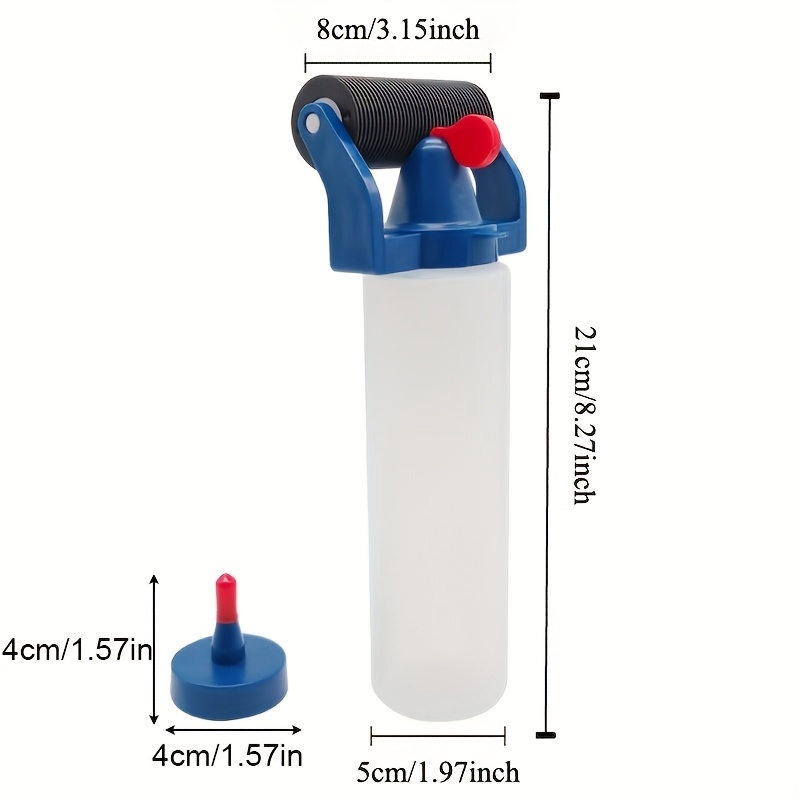 

3pcs Wood Glue Applicator Set With Spread Roller - Compact 8.1" Portable Plastic Bottle For Smooth Home & Industrial Use