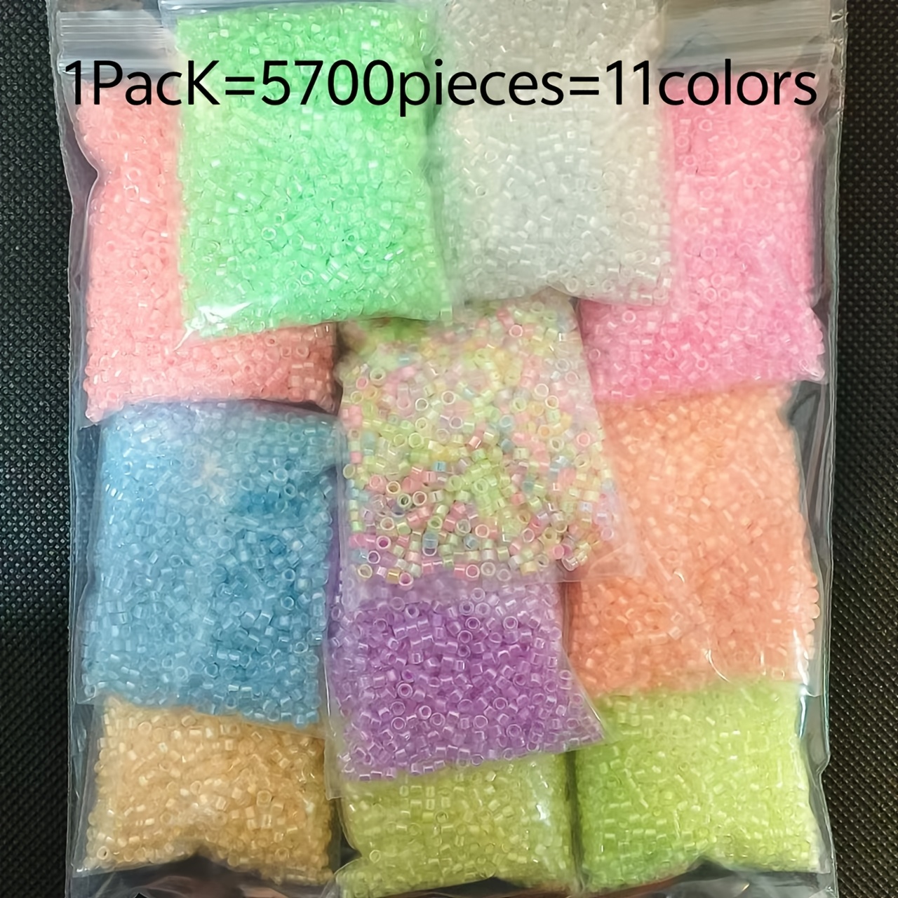 

5700pcs 2.5mm Glass Seed Beads, 11 Colors, Style, -the-dark For Jewelry Making Diy, Fashion Bracelets, Necklaces, Rings, Handcrafts Supplies, No Power Required