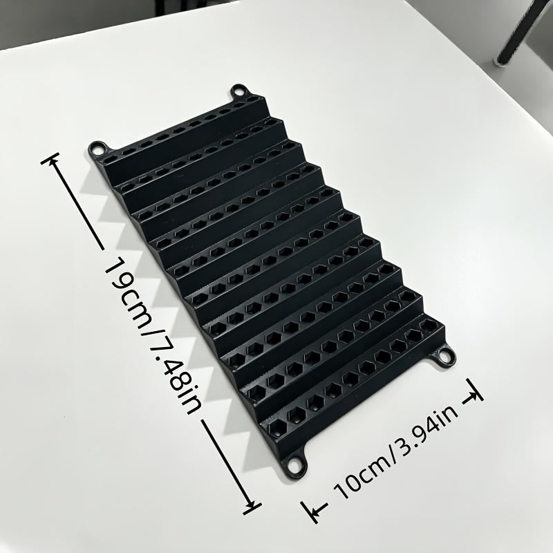 TEMU Wall-mounted Bit Storage Rack, 3d Printed Hex Bit Holder For 6.3mm Bits, 100-hole Capacity, Home Garage Screwdriver Tool Organizer