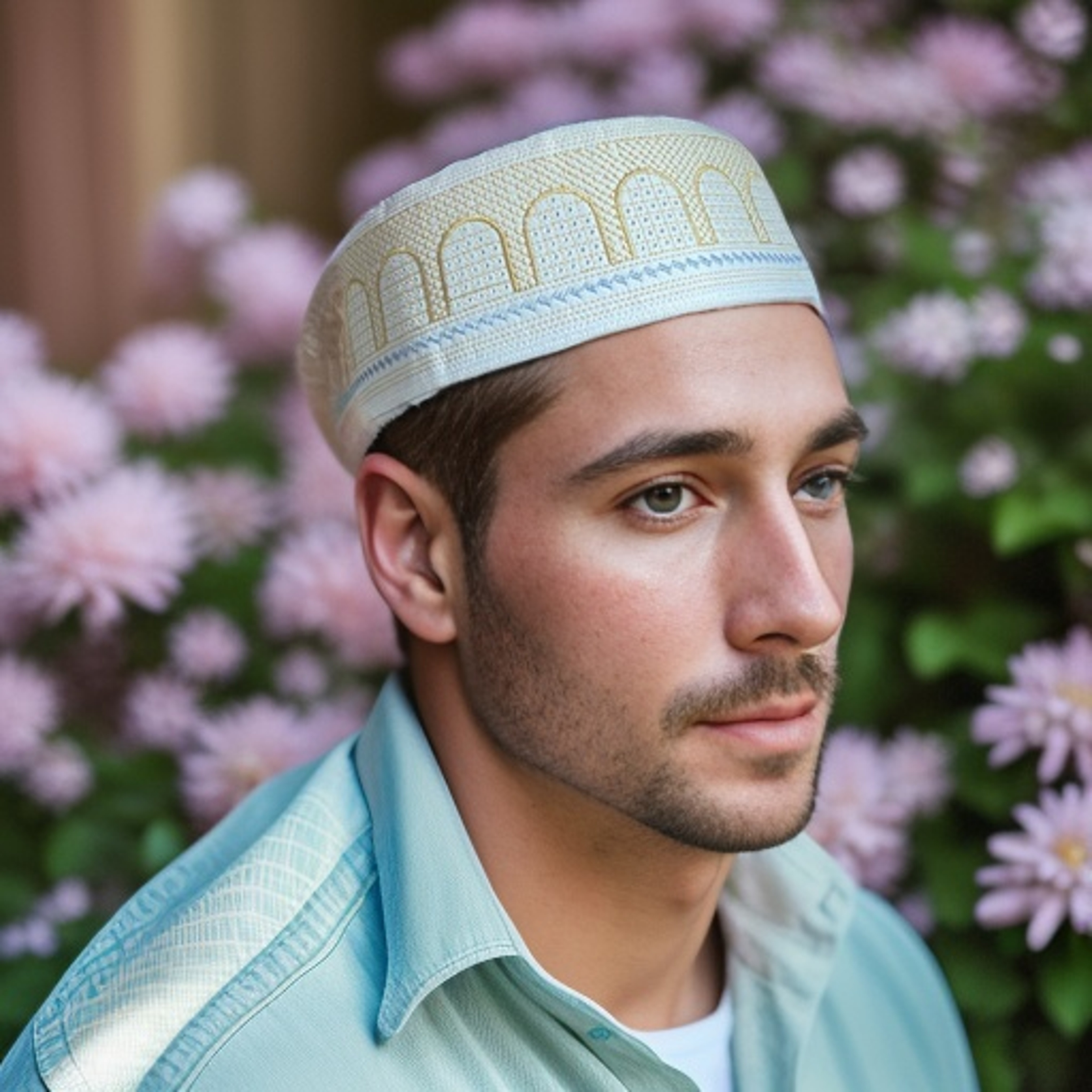 Cappello da Preghiera Islamico Ricamato per Uomo