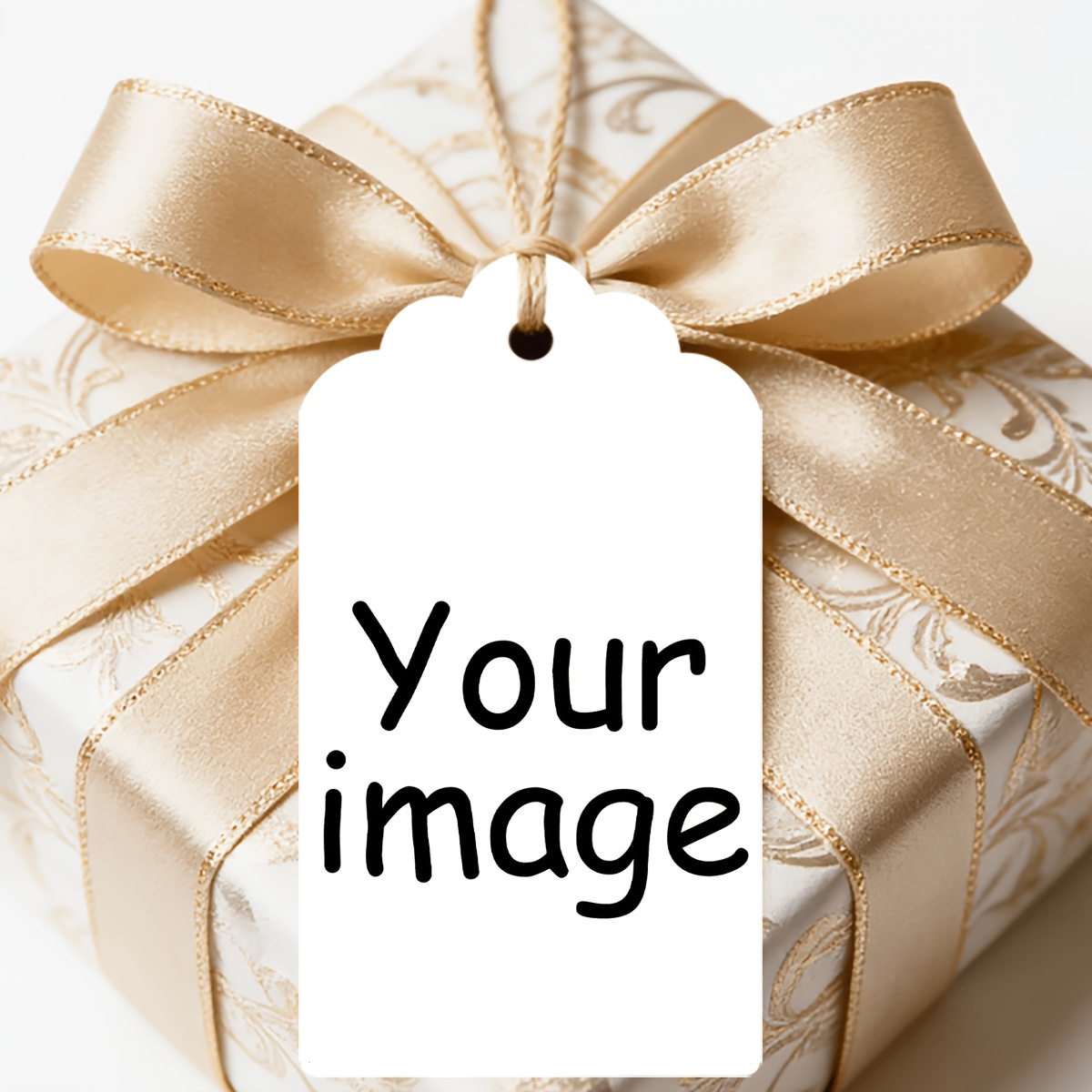 TEMU Étiquettes-cadeaux personnalisées avec impression photo, impression uniquement, avec ficelle de jute, adaptées pour de cadeaux, la décoration de