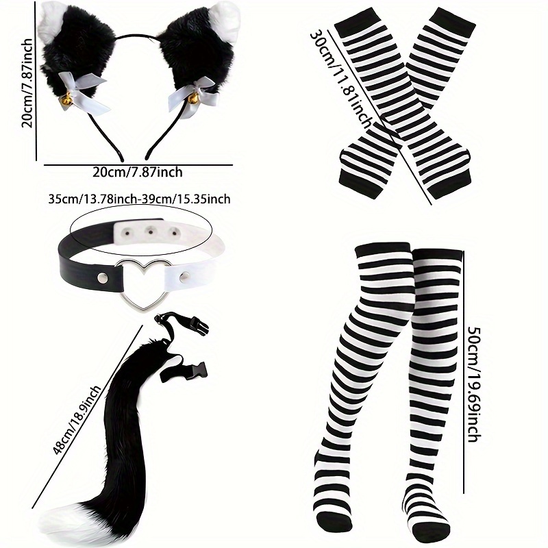 animal costume accessory set black white striped cat outfit Temu