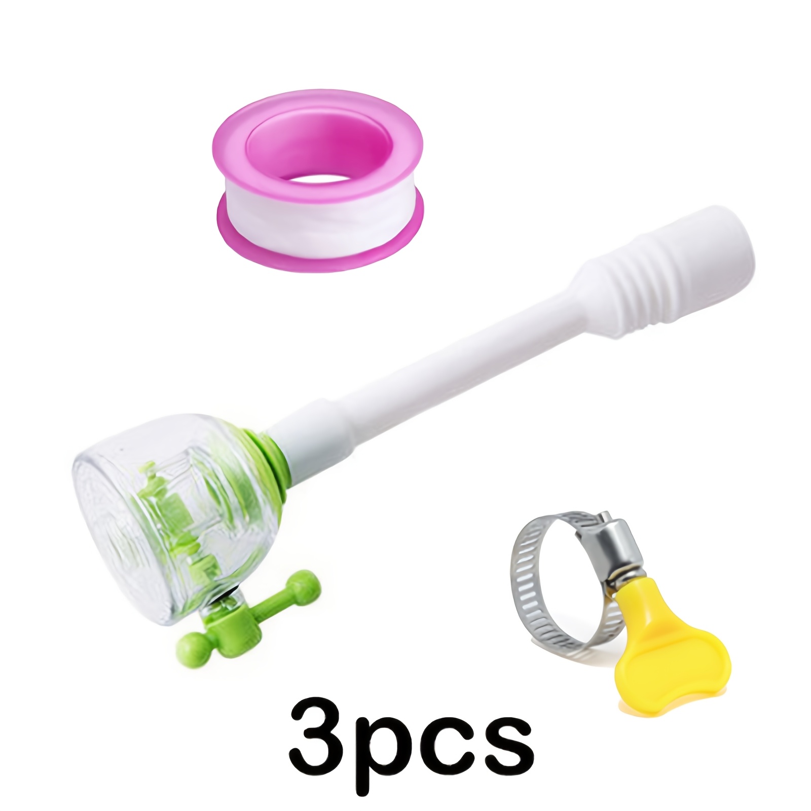 TEMU 3pcs Set Of Faucet Extension Nozzles, Telescopic Home Tool Showerhead, Sink Filter Showerhead, With Shower And Water Jet , Suitable For Kitchen,