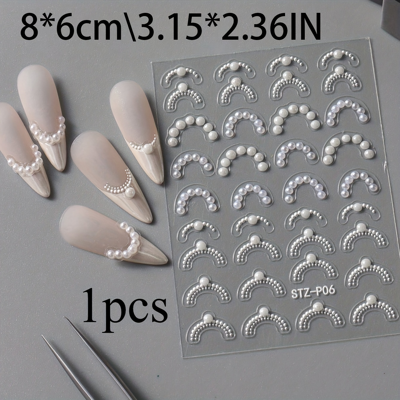 1pc Stickers For Nails With High Gloss Pearl Jewelry Decoration Art Slider Holographic Self-adhesive Tips Decals Diy Manicure Accessories Supplies