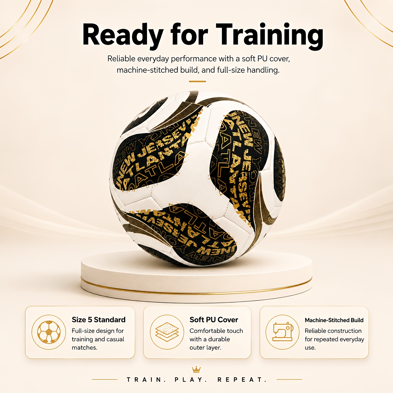 size 5 pu soccer ball machine stitched football with durable composite pu surface stable     and long   indoor   match practice ball for men and women Product details 2