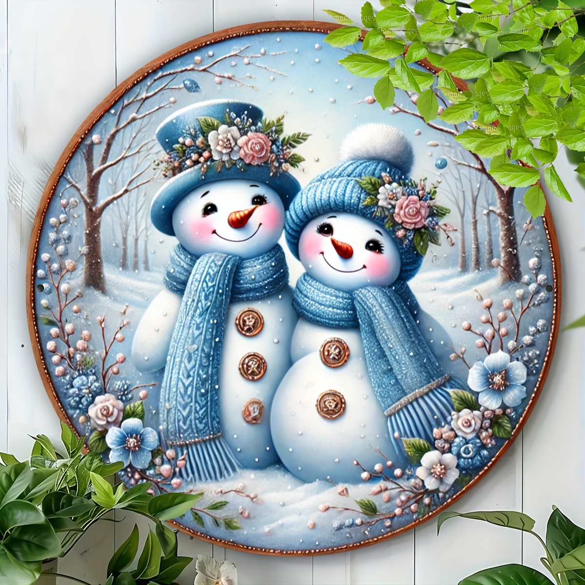 

Winter Joy Snowman Foil Engraving Art - Aesthetic Door & Wall Decor, Aluminum Material, Enchanting Charm, Ideal Indoor Hanging Decoration, 7.8 X 7.8 Inches