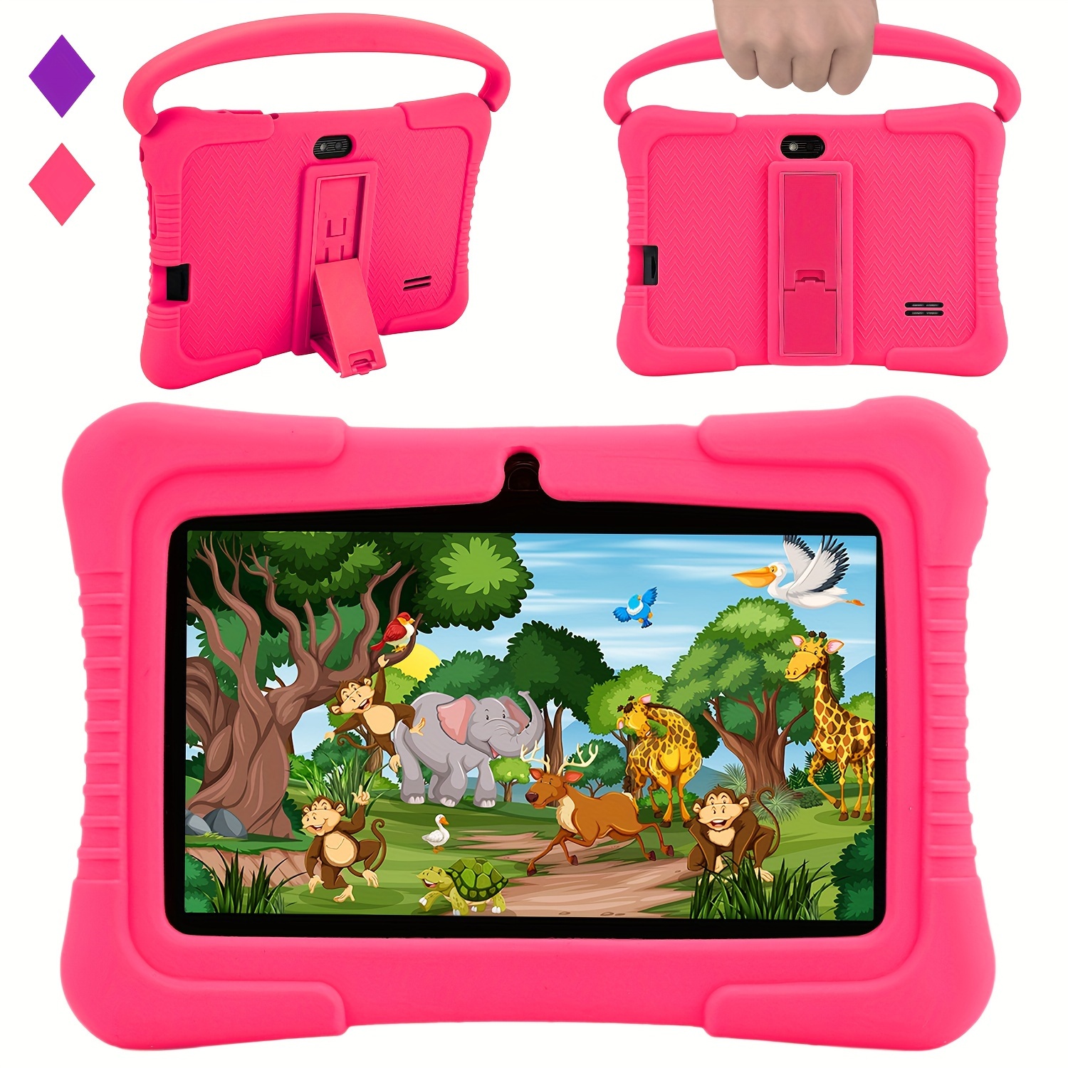 Image of Veidoo, 7 Inch Kids Tablet, Screen, Wifi, 2gb 32gb Rom, Dual Camera, Educational Games, App, Tablet, Tablet With Drop-proof Silicone Cover, Tablet, Pad, Tablet, Pad