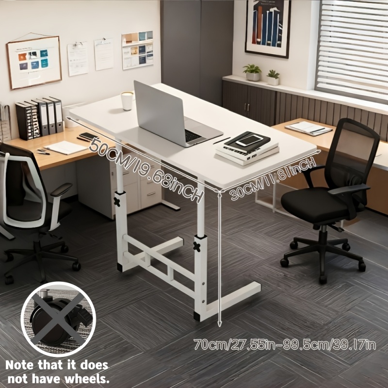 TEMU Adjustable Office Desk, Height-adjustable; 360° Rolling Casters; Suitable As A Computer Desk, , Or For Home Office Desk, Ideal For Home Office