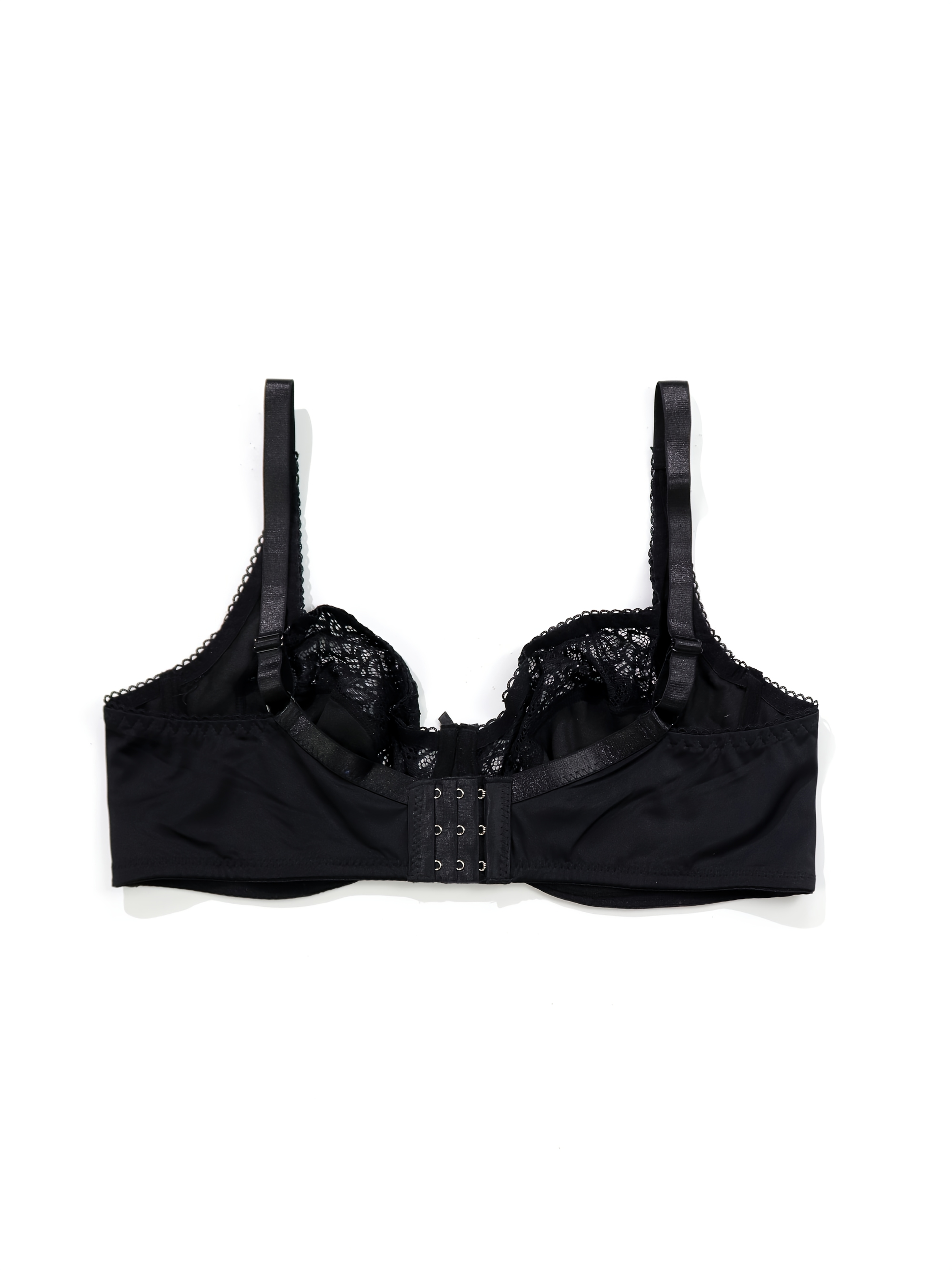 [Floral Lingerie] Elegant Plus-Size Women's White Lace Bra - Sexy Floral Cut-Out Design, Ultra-Thin Breathable Fabric with Underwire Support, Hand Washable