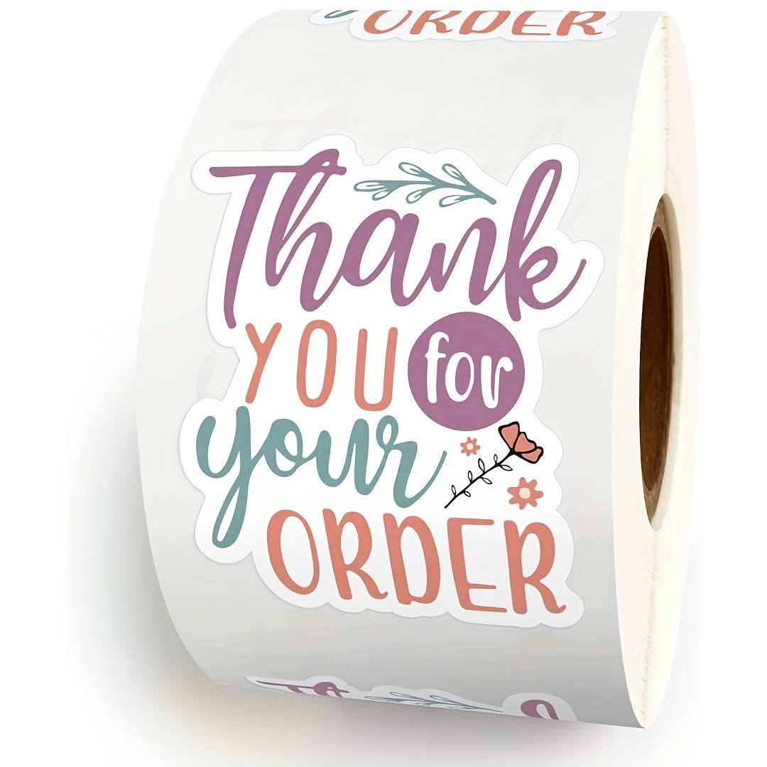 

500 Thank You For Your Order Stickers, Handmade Stickers, Happy Email Stickers, Boutique Packaging Sticker