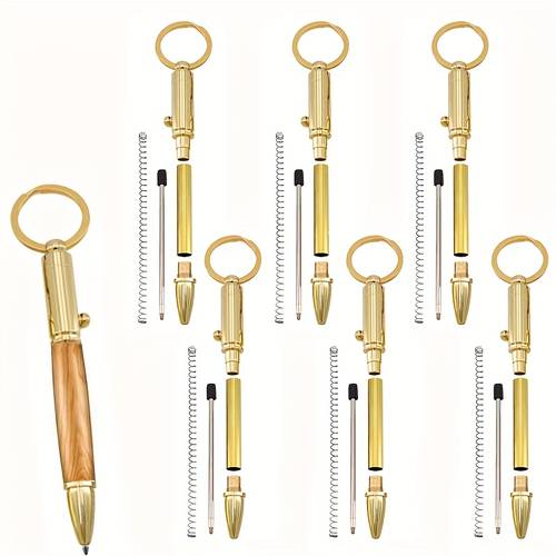 item picture 7pcs woodworking keychain pen set mens ballpoint pen set 6 complete sets of accessories pen as a free diy gift for handmade enthusiasts teachers colleagues and students