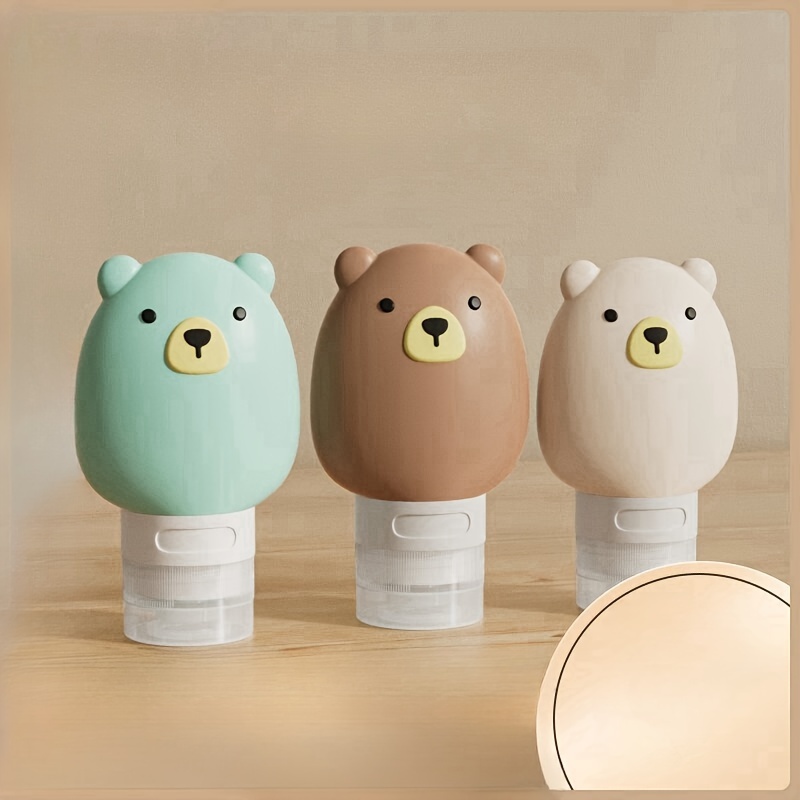 Image of A Set Of 3 Silicone Travel Bottles For Organizing Toiletries And Packaging Cosmetics