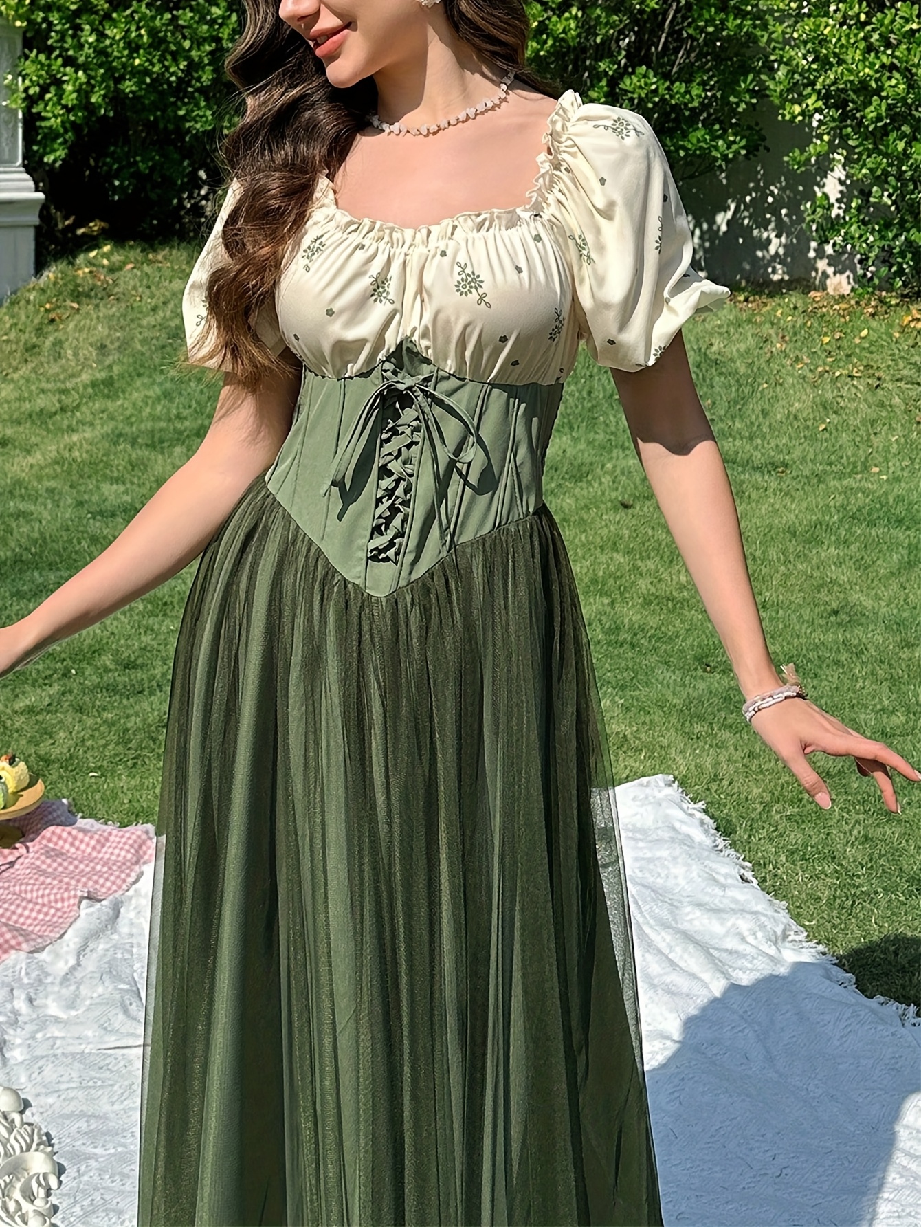 Women'S Long-Sleeved, Waist-Cinching, Elegant Mesh Dress