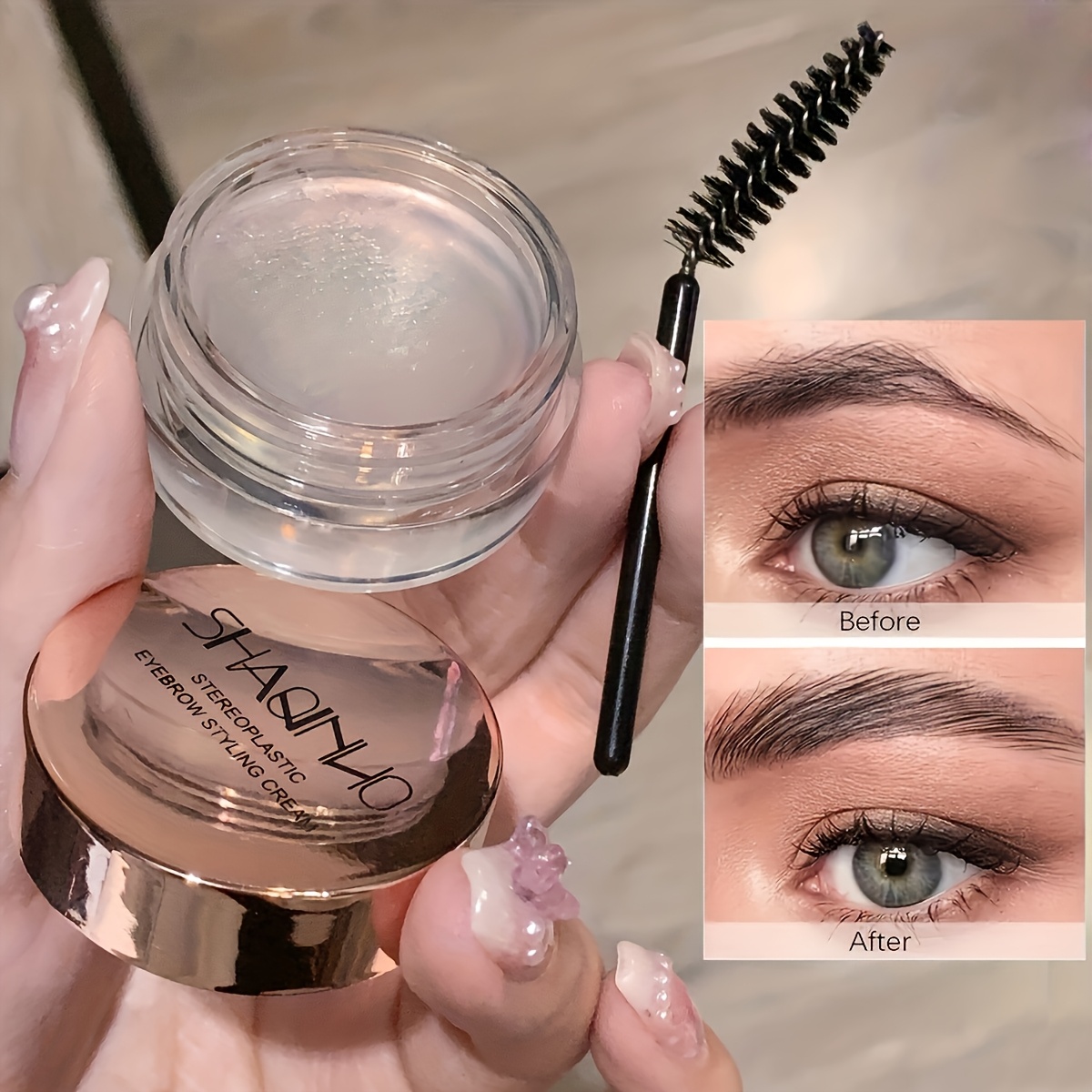 3d Sculpting Brow Shaping Wax, Long-lasting Eyebrow Styling, 3d Wild Brows Molding Cream For Natural Look With Brush