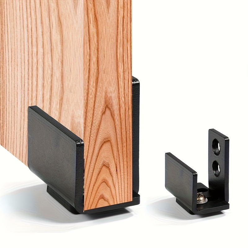 1 black   sliding door   wall installation floor guide rail home door roller guide rail with screw swing stopper