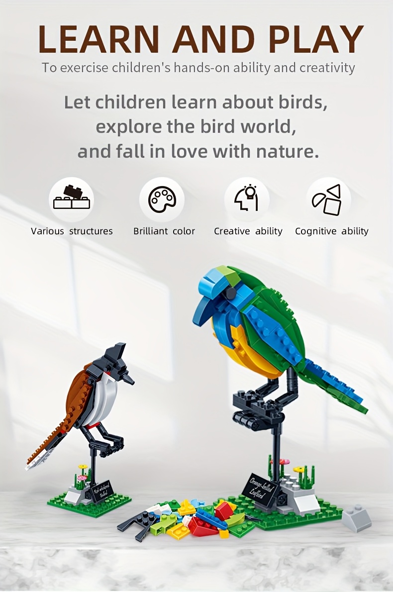 408pcs in building block bird model stem building toy 3d
