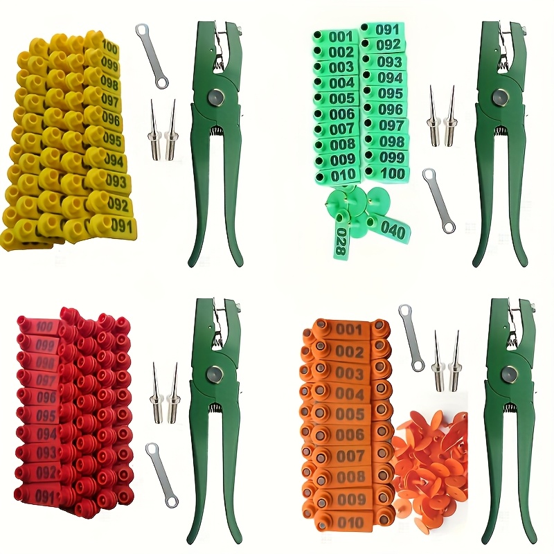 

100pcs Livestock Ear Tag Pliers Set - Plastic, Options, No Battery Needed - Essential For Farming & Urban , Animal Husbandry