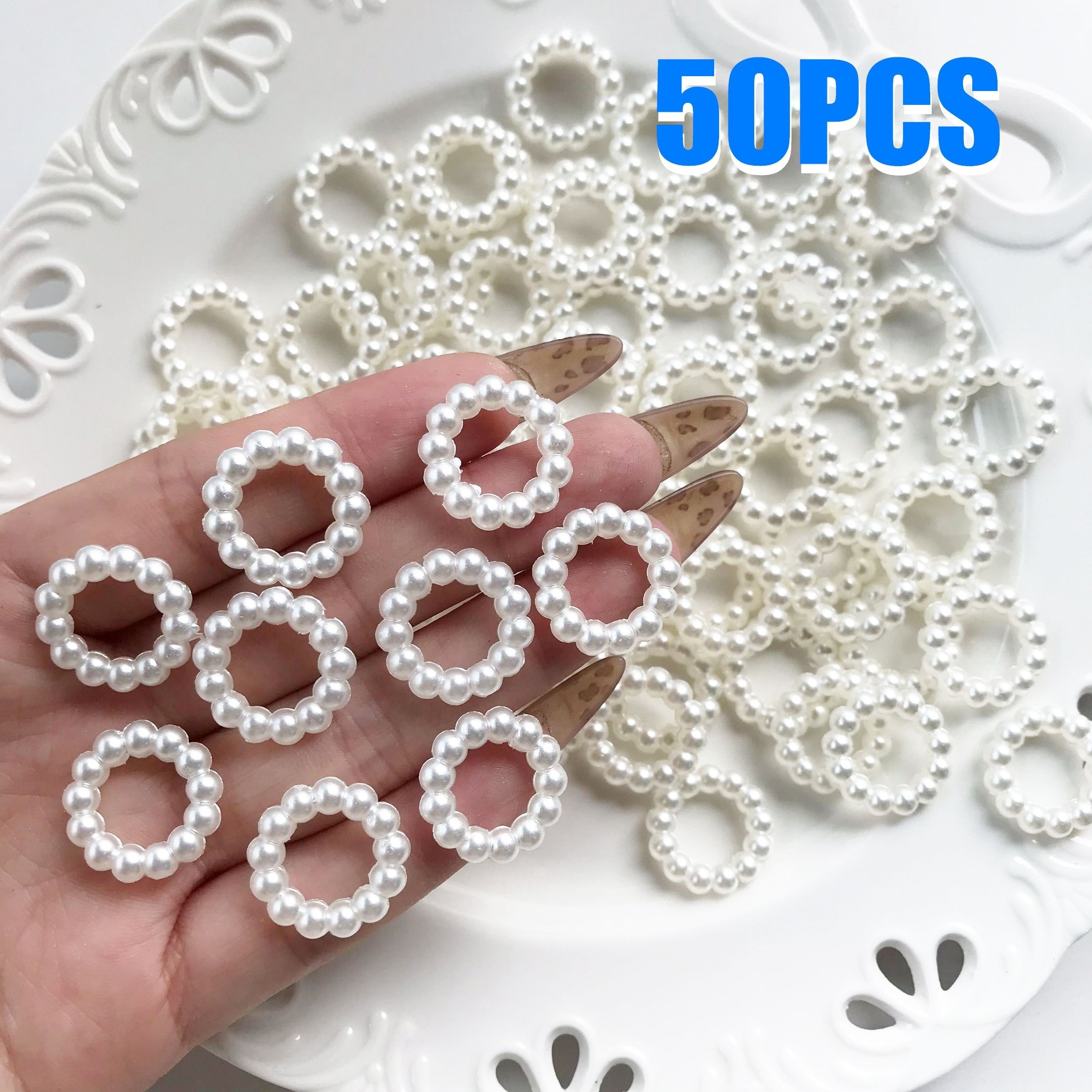 50pcs 19mm Vintage Pearlized Acrylic Circle Beads For Making - Versatile Earring & Bracelet Craft Supplies