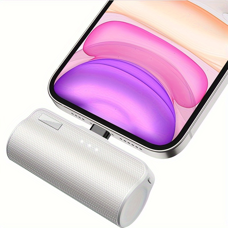 

Portable Charger, Built-in Plug, 3350mah Micro Power Bank Small Battery Pack, Compatible With Iphone 14/14 Pro/13/13 Pro/12/12 Pro/11/xr/xs/x/8/7/6, Airpods