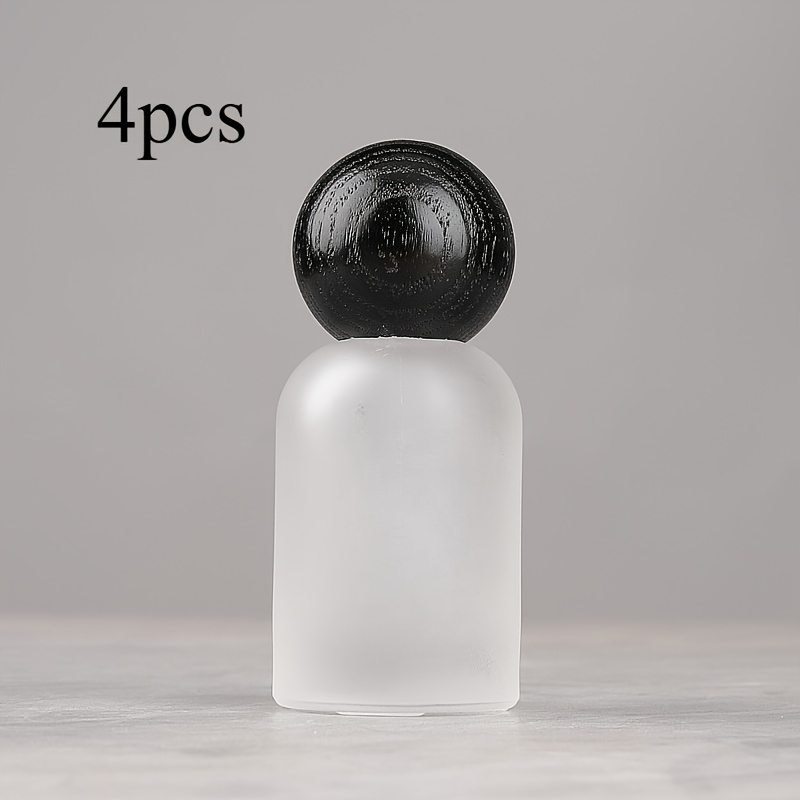 TEMU 4pcs Glass Spray Perfume Bottles With Round Caps, Perfume Bottles For Living Room, Bedroom, Bathroom, Decor, Empty Bottles, Perfume, Empty