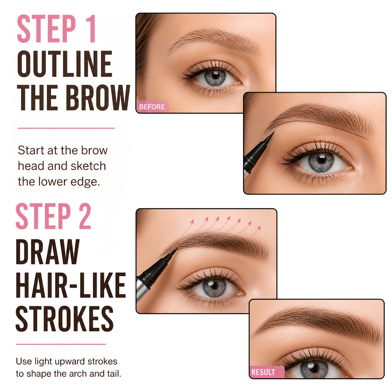 Vibrant Color Payoff Liquid Eyebrow Pen with Ultra-Fine Tip