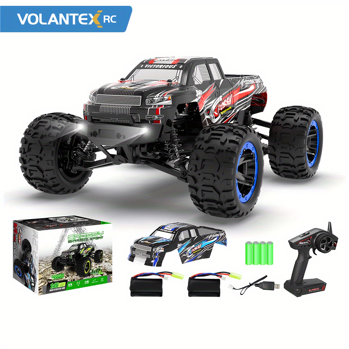 rc car 16 scale terrain monster truck 30mph 4wd Temu