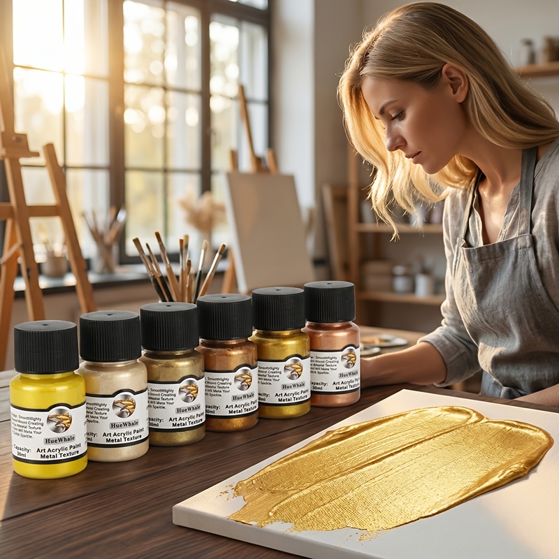 30Ml Metal Acrylic Paint Set - Retro Style