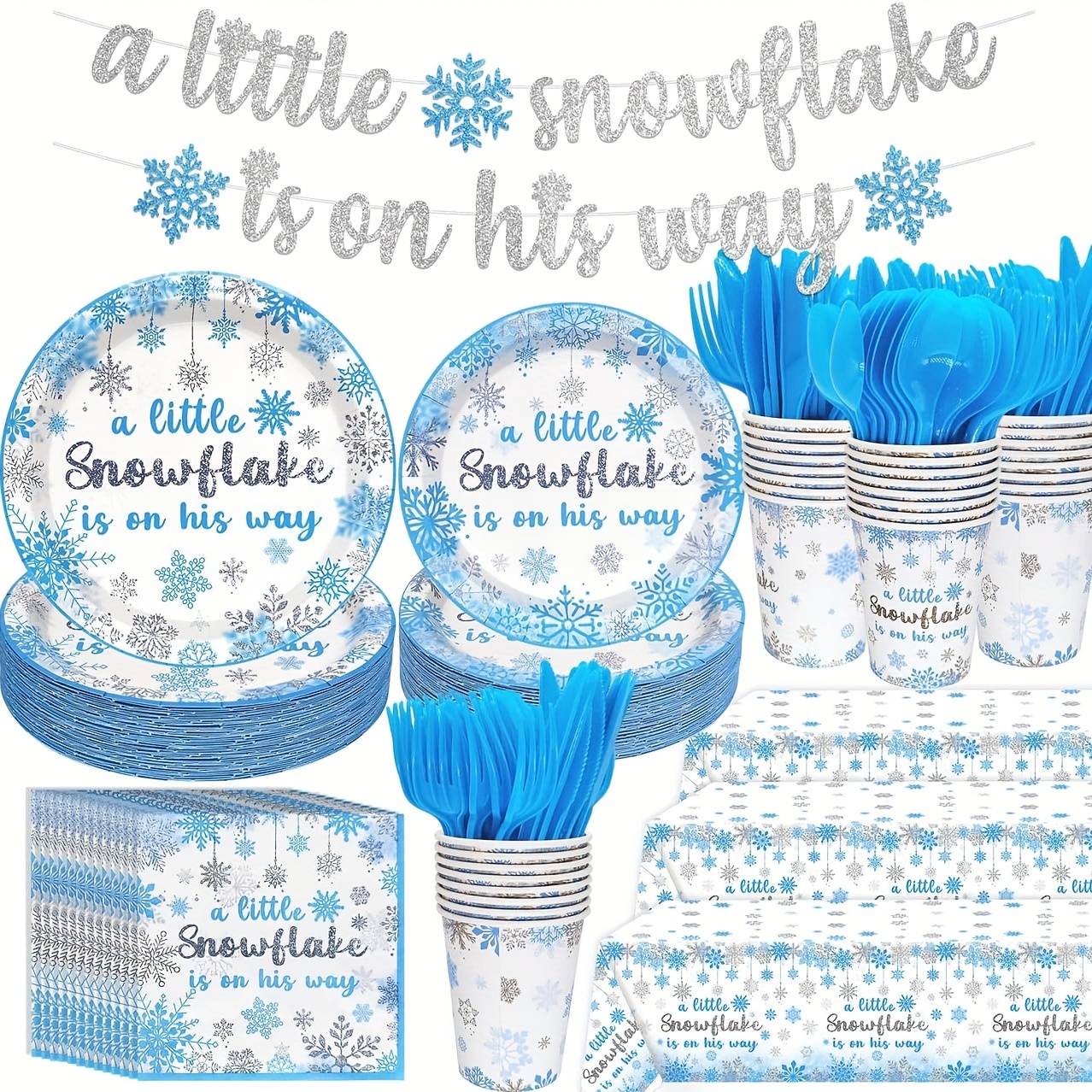 

198pcs A Little Snowflake Is On Baby Shower Little Snowflake Baby Shower Decorations Baby Its Cold Shower Decorations Winter Wonderland Baby Shower Decorations