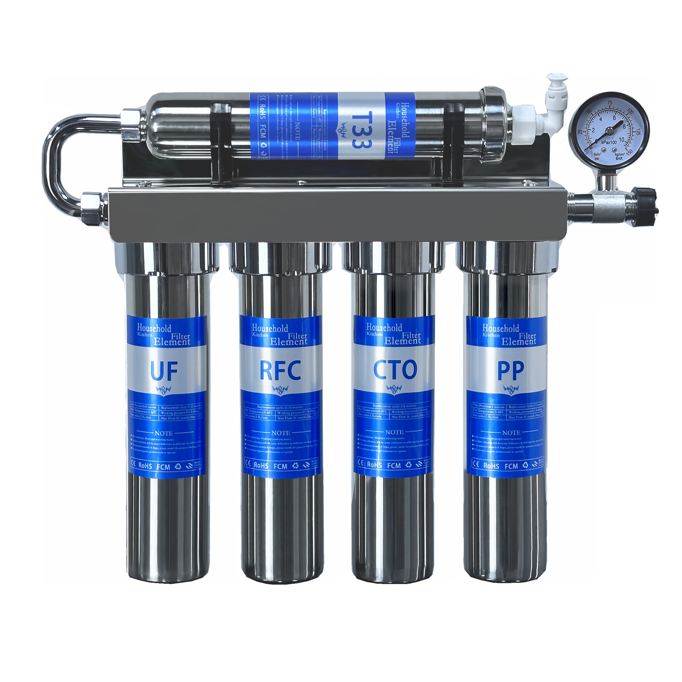 Image of 5-stage Water Purifier 304 Stainless Steel 0.01 Accuracy Ultrafiltration Household Kitchen Water Filter