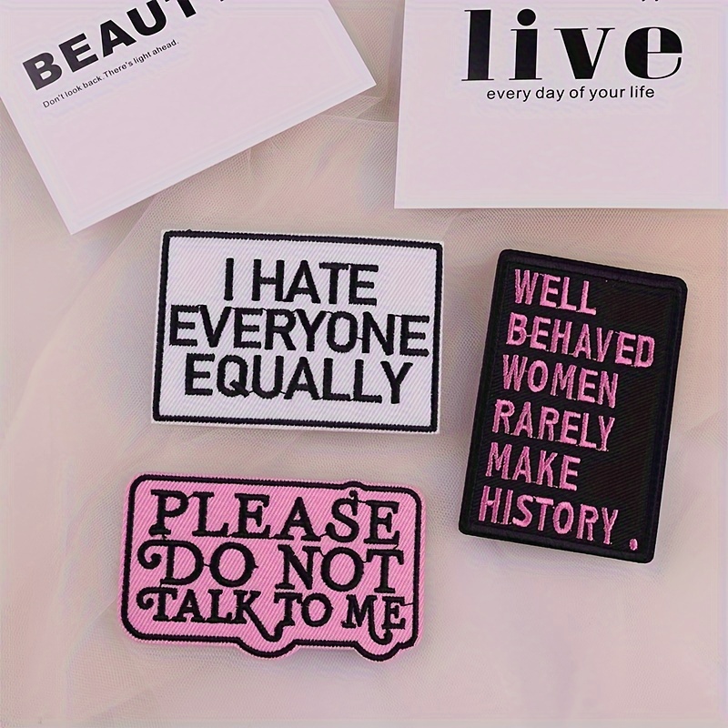 

3pcs Personality Letter Patch Iron On Patches For Clothing - Jackets, Backpacks, And Diy Slogan Patches For Clothes