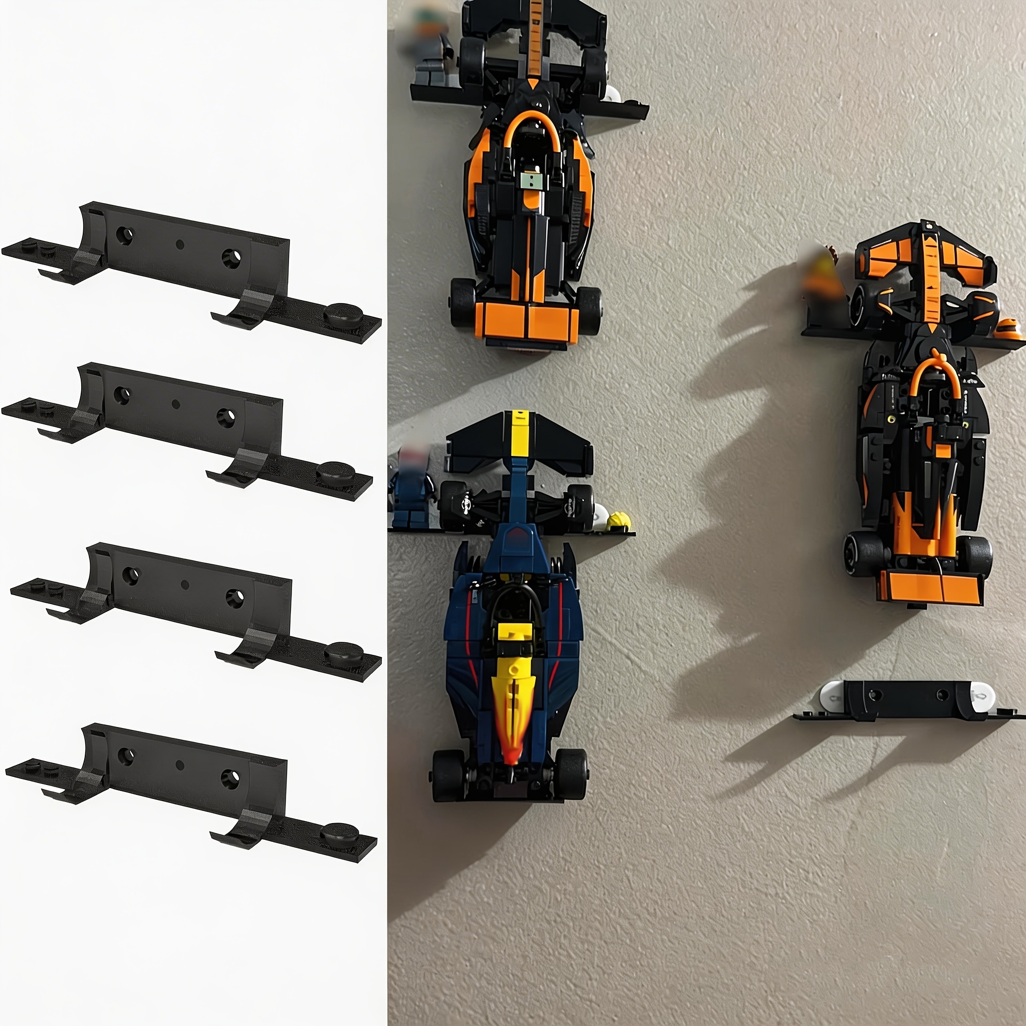 E-shop Wandmontierter Auto-Display-Halterung für Speed Champion-Serienmodelle, Puppen und Kopfbedeckungen – Präsentieren Sie Ihre Sammlerstücke mit