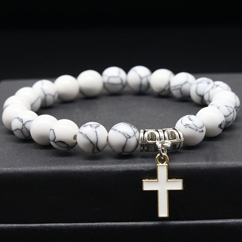 Beaded Cross Couple Bracelet Set