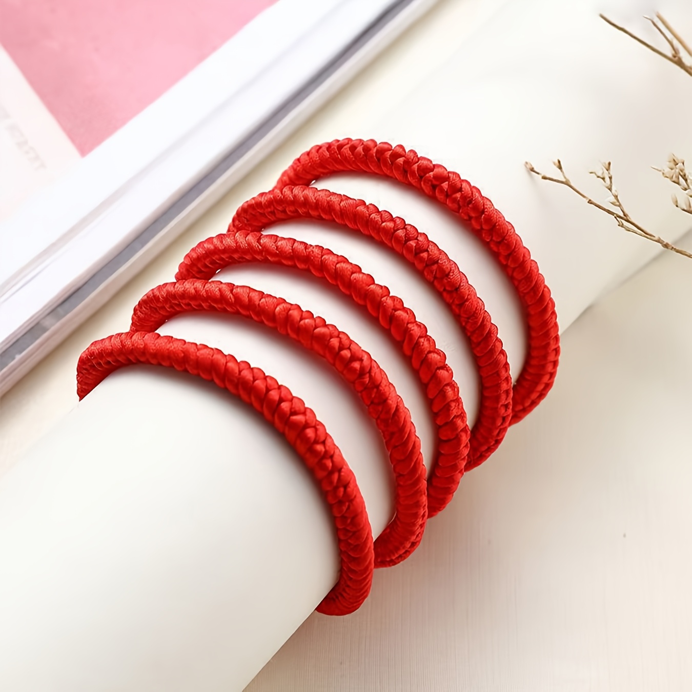 

5pcs/set Knot Red Rope Bracelet, Adjustable Knot Handmade Braided Women' Bracelet, Best Friend Couple Bracelet, Gift For Daughter And Granddaughter, Suitable For , Holiday Gift