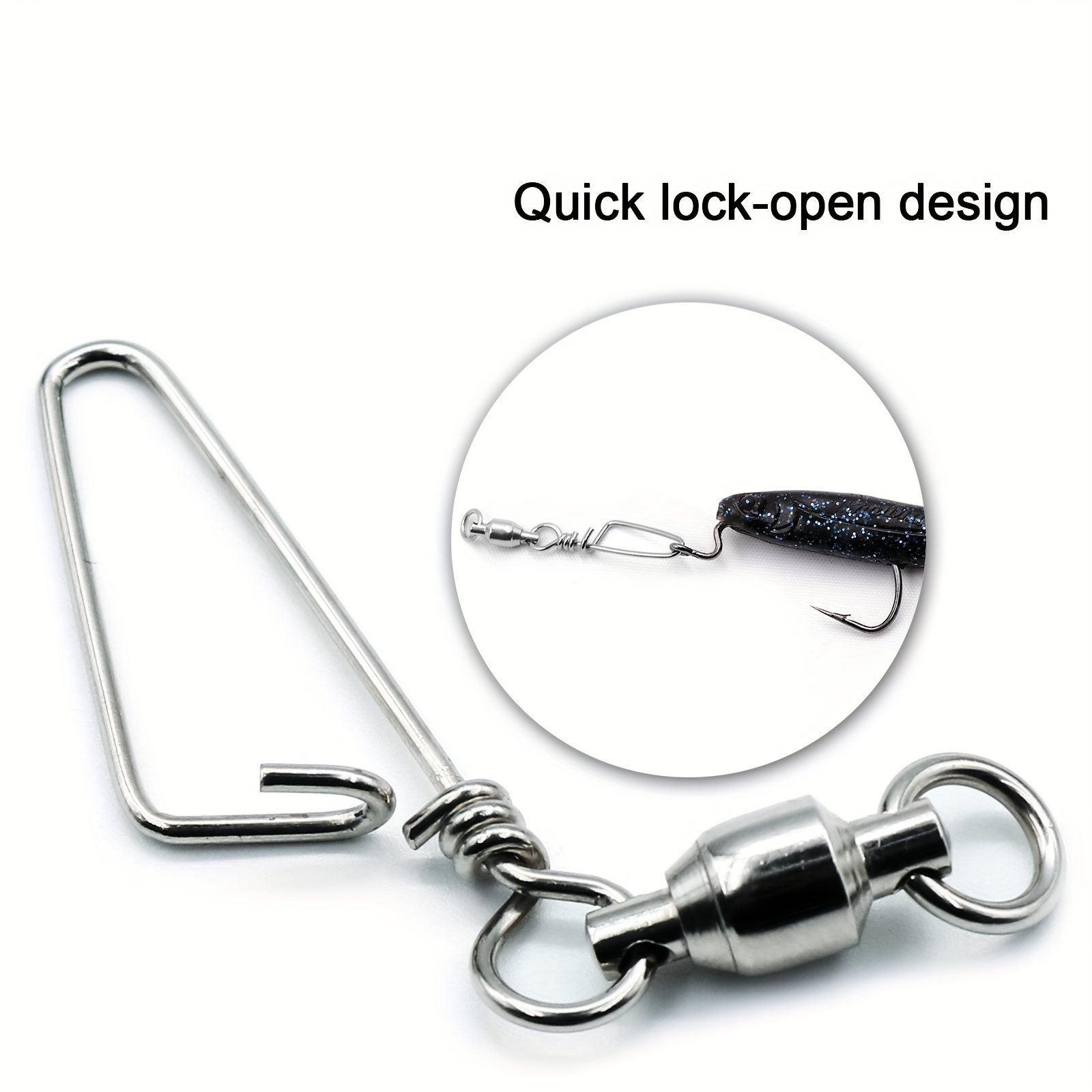 20pcs Fishing Snap Swivel With Quick Lock B Type Clip, Convenient Tackle  For Freshwater And Saltwater Fishing