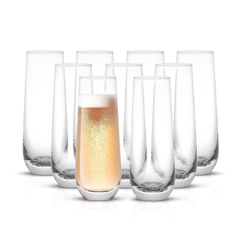 9 Elegant Glasses Made Of Crystal, Classic Clear Flute Gift, Perfect For Weddings, Anniversaries, Parties, Birthdays, Restaurants, And , 300ml