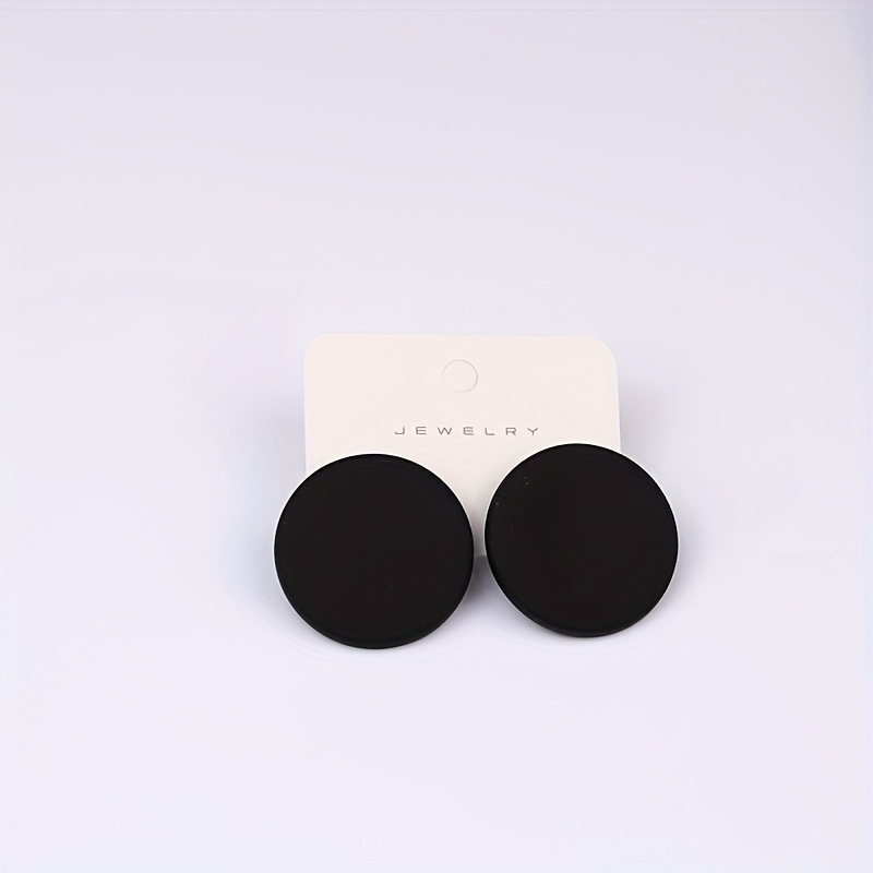 pair of vibrant acrylic round stud earrings   colorful design for women stainless steel posts ideal for daily wear fashion accessory gift