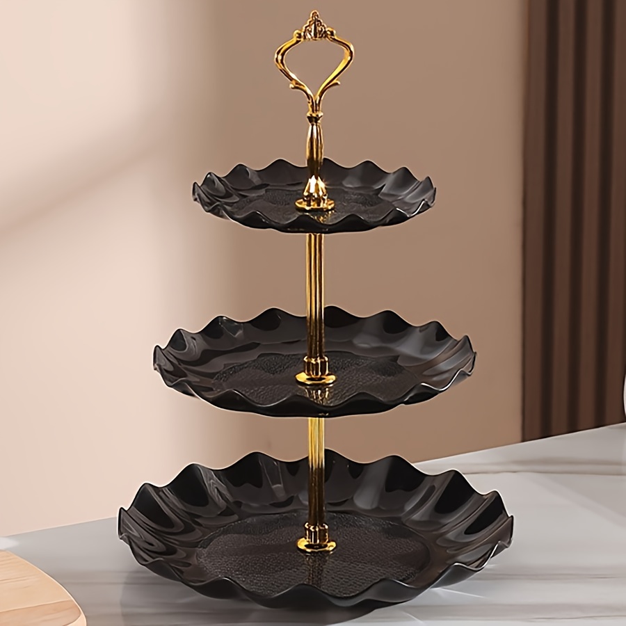 Image of 3-tier Plastic Cupcake Stand, Plastic Cake Stand, With Tiered Trays, For Cupcakes, Donuts, Fruits, Etc., Dessert Cupcake Stand, 3-tier Cupcake Stand Tower For /birthdays/weddings, Cupcake Stand
