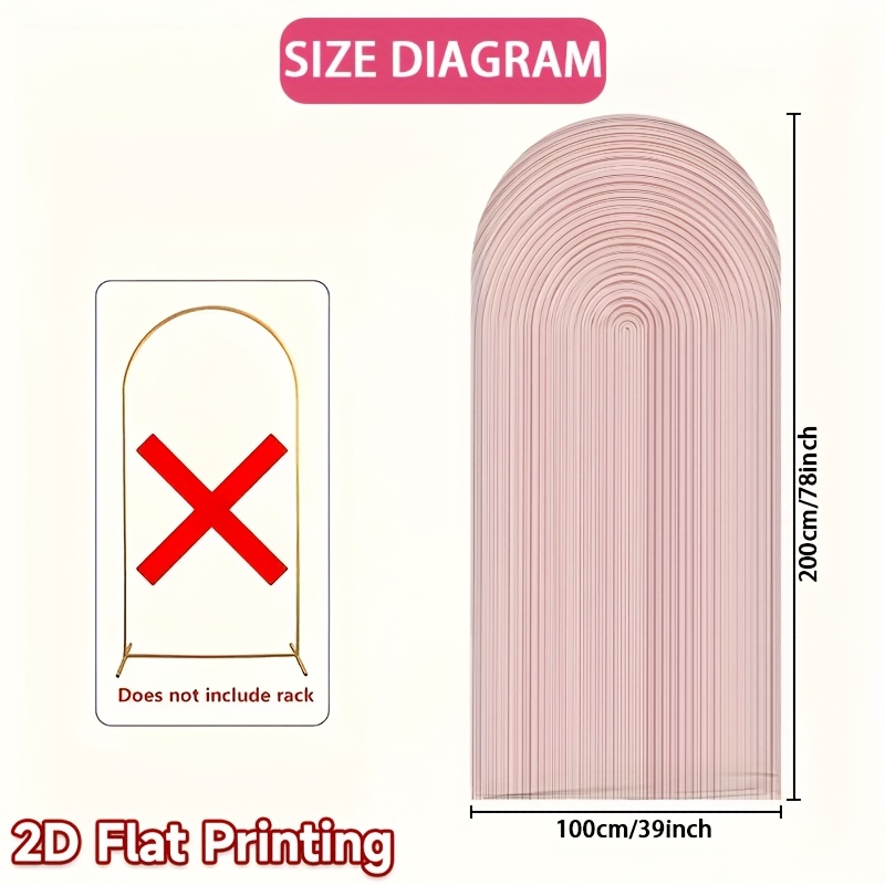 TEMU 1 pz, Copertura per fondale ad stampata in 2D con motivo concentriche rosa, banner piatto 2D a un (3D non ), (supporto ad non fornito, non