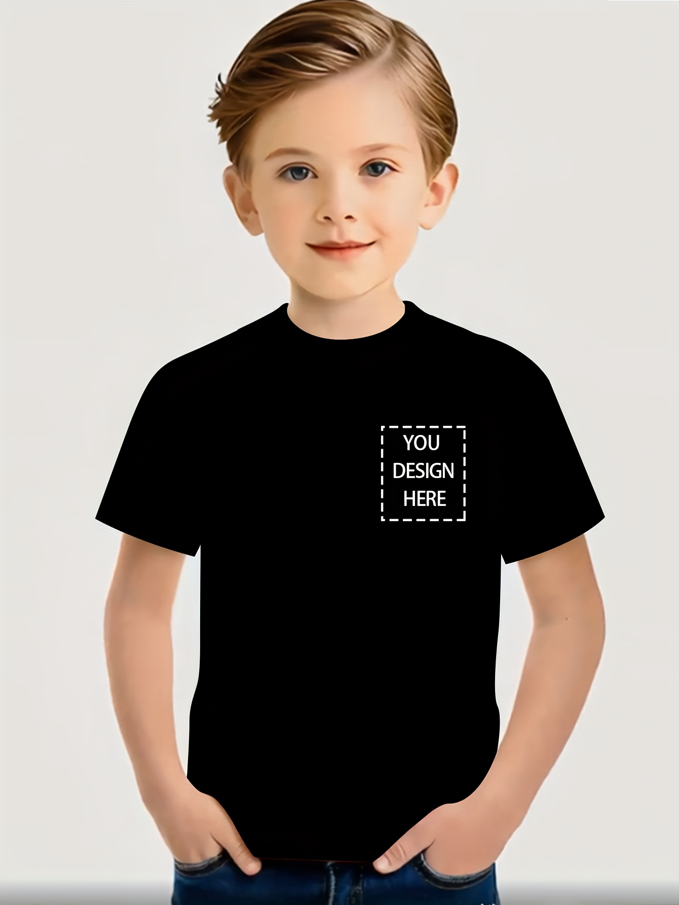 item picture custom printed t shirt custom portrait print happy birthday   comfortable crew neck short sleeve t shirt birthday gift school gift holiday gift gift for boys